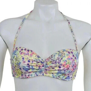 Victoria's Secret Floral Bikini Top Halter Colourful  Size 34C